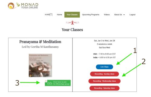 Guidance to attend class - Monad Yoga Online